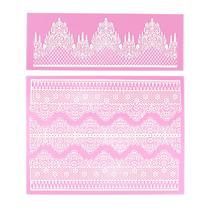 Moldes de fondant de silicone FYZ Brothers Embossing Lace, conjunto de 2