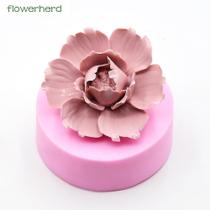 Moldes de panelas de bolo molde de sabão de silicone de tamanho grande flor de peônia 3d