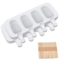 Moldes de picolé AITUOSI, pacote com 2 unidades de silicone para crianças com 50 palitos Moldes de picolé AITUOSI, pacote com 2 unidades de silicone para crianças com 50 palitos