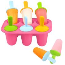 Moldes de picolé Miaowoof Silicone de 6 cavidades para crianças pequenas com palitos Moldes de picolé Miaowoof Silicone de 6 cavidades para crianças pequenas com palitos