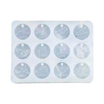 Moldes De Resina De 12 Constelações Do Zodíaco Moldes Redondos De Epóxi Para Fazer Joias Artesanato