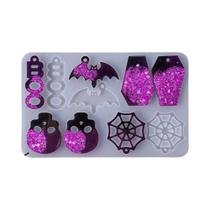 Moldes De Resina Epóxi De Halloween Com Caveira, Abóbora E Fantasma Para DIY De Brincos, Pingentes E