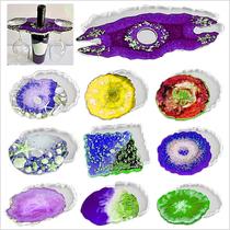 Moldes de resina para copos de silicone TNBUENO, 10 unidades com suporte para taça de vinho Moldes de resina para copos de silicone TNBUENO, 10 unidades com suporte para taça de vinho