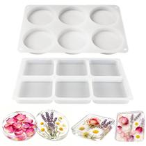 Moldes de Resina para Porta-Copos GYBOHO 12 Cavidades 10 cm Redondos e Quadrados Moldes de Resina para Porta-Copos GYBOHO 12 Cavidades 10 cm Redondos e Quadrados