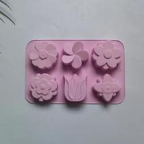 Moldes De Silicone Em Forma De Flor Para Fazer Sabão, Velas, Bolos E Chocolates Com Diferentes