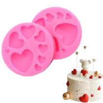 Moldes de silicone Heart Candy Furimuk, 2 peças, rosa