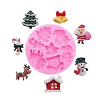 Moldes De Silicone Para Bells De Natal, Boneco De Neve E Casa De Neve Para Fondant, Acessórios De