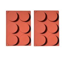 Moldes de silicone para bolos de 6 cavidades - conjunto de 2 para assar Moldes de silicone para bolos de 6 cavidades - conjunto de 2 para assar
