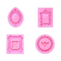 Moldes De Silicone Para Chocolate, Mini Moldes De Argila Polimérica, Porta-Retratos, 4 Peças, Moldes De Silicone Para Chocolate, Mini Moldes De Argila Polimérica, Porta-Retratos, 4 Peças,