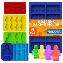 Moldes de silicone para chocolate NADOBA Fun Robot & Brick, 6 unidades Moldes de silicone para chocolate NADOBA Fun Robot & Brick, 6 unidades