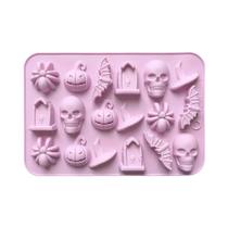 Moldes De Silicone Para Halloween Com 18 Cavidades Para Fantasmas, Abóboras, Morcegos, Crânios E