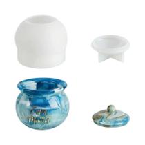 Moldes De Silicone Para Resina Epóxi Com Tampa Para Pote De Doces, Recipiente De Joias,