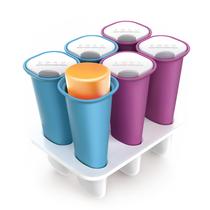 Moldes de silicone ZOKU Summer Pops 6x90ml com tampas e bandeja sem BPA Moldes de silicone ZOKU Summer Pops 6x90ml com tampas e bandeja sem BPA