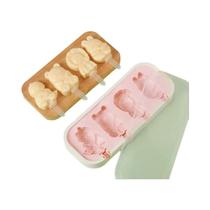 Moldes De Sorvete De Silicone Com Animais De Desenho Animado Com Tampa E Palitos Moldes DIY Para