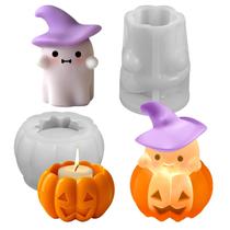 Moldes de vela ZQYSING Halloween Pumpkin + Ghost Silicone x2
