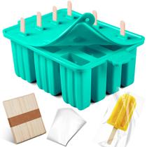 Moldes para picolé Waybesty Silicone Ice Pop 12 cavidades +Acc