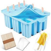 Moldes para picolé Waybesty Silicone Ice Pop 12 cavidades e acessórios Moldes para picolé Waybesty Silicone Ice Pop 12 cavidades e acessórios