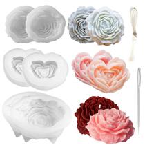 Moldes para Velas Nimozekd 6 Peças Flor de Silicone com Pavio Moldes para Velas Nimozekd 6 Peças Flor de Silicone com Pavio