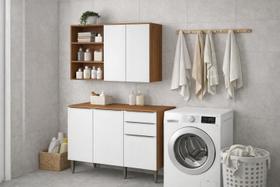 Moldulado Multiuso 120cm Luana Lavanderia - Cinamomo/Branco Aramóveis