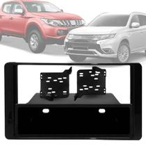Moldura 1/2 Din Mitsubishi Outlander 2014 a 2021 e Triton 2018 em Diante - Black Piano Moldura 1/2 Din Mitsubishi Outlander 2014 a 2021 e Triton 2018 em Diante - Black Piano