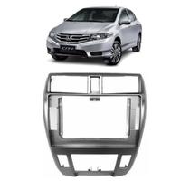 Moldura 10.1" honda city 2009 a 2014 ac digital prata