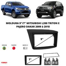 Moldura 2 Din 9 e 7 Polegadas Mitsubishi L200 Triton E Pajero Dakar 2009 à 2018