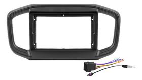 Moldura 2 Din 9 Pol Novum Fiat Strada 2021 2022 Chicote Antena Preto