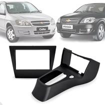 Moldura 2 Din Celta G2 2006 - 2015 Prisma 2006 - 2012 Fiamon Console Preta