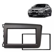 Moldura 2 Din Civic 2012 à 2016 Cinza Painel Central Multimidia 6.2 e 7 Polegadas Mp5 Som