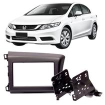 Moldura 2 Din Civic 2012 à 2016 Preta Painel Central Multimidia 6.2 e 7 Polegadas Mp5 Som