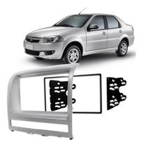 Moldura 2 Din Dvd Multimídia Siena 2005 Até 2012 Prata