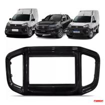 Moldura 2 Din Fiamon 9 Polegadas Fiat Strada Fiorino Peugeot Partner Rapid 2021 Black Piano