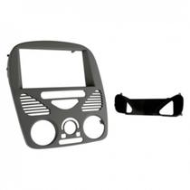 Moldura 2 Din Fiamon Fiat Palio Fire G2 - Siena 1.0 Fire - Strada 1.4 MPI Fire 2002 a 2014 Cinza