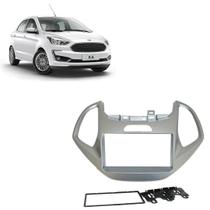 Moldura 2 Din Fiamon Ford Ka Ka+ 2014 à 2018 Prata