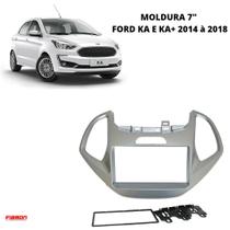 Moldura 2 Din Fiamon Ford Ka Ka+ 2014 à 2018 Prata