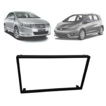 Moldura 2 Din Fiamon Honda Fit 01-12/ City 09-12 Black Piano