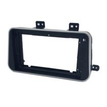 Moldura 2 Din Fiamon Nissan Kicks Tela 9 Polegadas Black Piano com Friso Prata