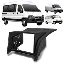 Moldura 2 Din Fiat Ducato 2006 à 2017 Preta Painel Central Multimidia 6.2 e 7 Polegadas Mp5 Som