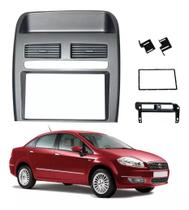 Moldura 2 Din Fiat Linea 2008,2009,2010,2011,2012 - Prata