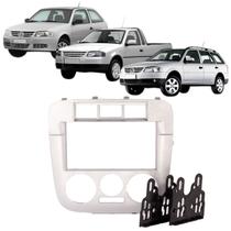 Moldura 2 Din Gol Parati Saveiro G4 3 Botões 2006 à 2009 Prata Painel Multimidia Som Expex Epx 292