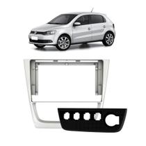 Moldura 2 Din Gol Saveiro 2013 2014 A 2016 9 Polegadas Prata