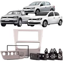 Moldura 2 Din Gol Saveiro Voyage G6 2012 à 2016 Cinza Painel Central Multimidia 6.2 e 7 Polegada Mp5