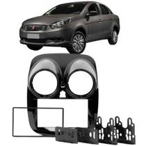 Moldura 2 Din Grand Siena 2021 Black Piano Painel Central Multimidia 6.2 e 7 Polegadas Som