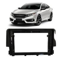 Moldura 2 Din Honda Civic G10 9" Polegadas 2016 em Diante - Black Piano