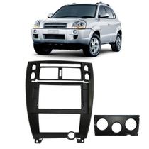Moldura 2 Din Hyundai Tucson 10" Polegadas 2007 até 2011 Ar Analógico/Ar Digital - Preto