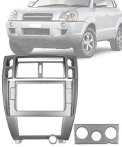 Moldura 2 Din Hyundai Tucson 10 Polegadas Prata 2007 Até