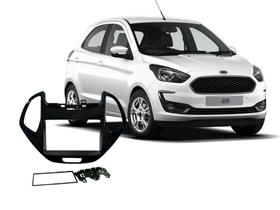 Moldura 2 Din Multimídia Ford Ka E Ka+ 2018 A 2020 Preto