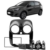 Moldura 2 Din Palio Novo 2012 à 2016 Black Piano Painel Central Multimidia 6.2 e 7 Polegadas Som