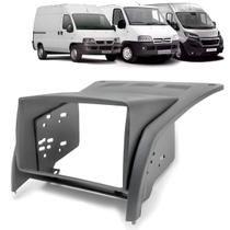 Moldura 2 Din Peugeot Boxer 2006 à 2016 Cinza Painel Central Multimidia 6.2 e 7 Polegadas Mp5 Som