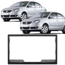 Moldura 2 Din Polo Hatch Sedan 2003 à 2013 Preta Painel Central Multimidia 7 Polegadas Mp5 Som